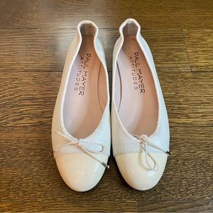 Paul Mayer White Leather Ballet Flats Size 7.5